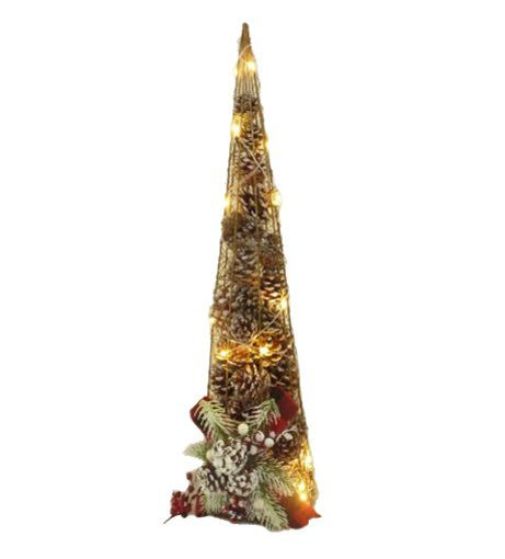 Picture of CHRISTMAS METAL LED TREE WITH PINECONES